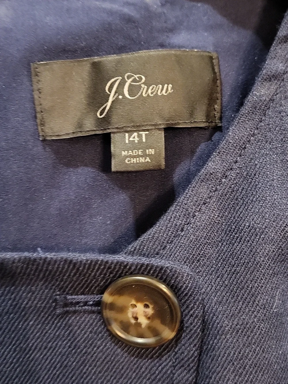 J. Crew Navy Blue Sleeveless Trench Dress 14 Tall - Picture 3 of 6